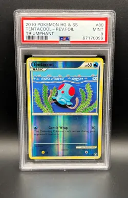 Pokemon PSA 9 MINT Tentacool 80/102 HGSS Triumphant Reverse Holo 2010 S#0096 - Image 1