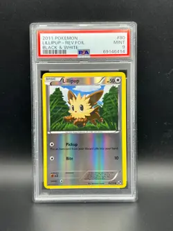 Pokemon PSA 9 MINT Lillipup 80/114 Black & White Reverse Holo 2011 POP 2! #6414 - Image 1