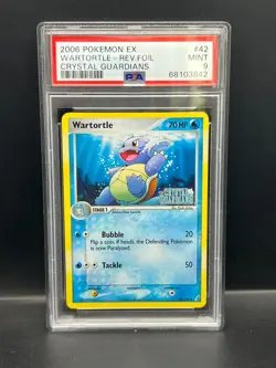Pokemon PSA 9 MINT Wartortle 42/100 EX Crystal Guardians Reverse Holo 2006 #3842 - Image 1