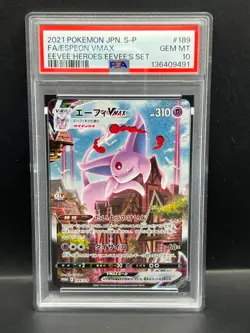 Pokemon PSA 10 GEM MT Espeon VMAX 189/S-P Eevee Heroes FA Holo Promo 2021 S#9491 - Image 1