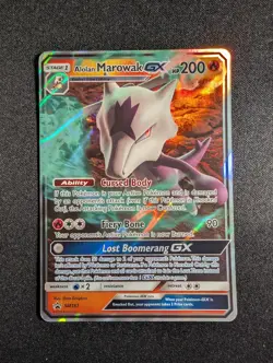 Pokemon Alolan Marowak GX SM187 Ultra Rare Black Star Promo LP - Image 1