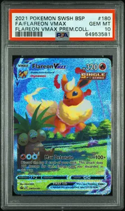 Fa/Flareon Vmax Pokemon Swsh Black Star Promo 180 PSA 10 - Image 1