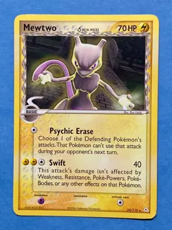 Pokemon Non-Holo Rare Mewtwo - EX Holon Phantoms - 24/110 – VLP - Image 1