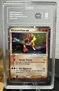 2003 Pokemon EX Ruby & Sapphire Hitmonchan Holo #98/109 TAG 8 - Image 1