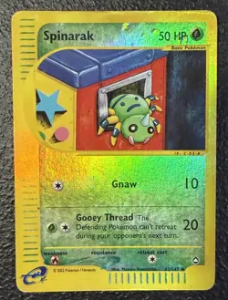 Pokemon Spinarak 62/147 Aquapolis Set Regular HP Damaged - Image 1