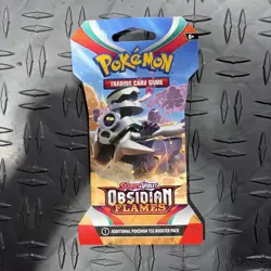 Pokemon TCG Scarlet and Violet Obsidian Flames Booster Pack. Cut In Left Corner - Image 1