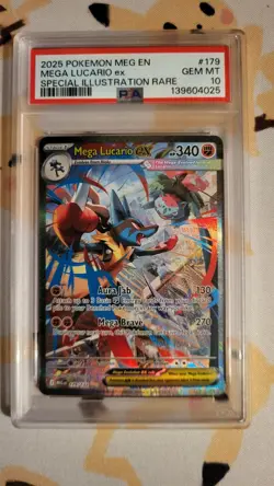 PSA 10 Mega Lucario ex 179/132 SIR - Pokemon TCG Mega Evolutions - Graded Card - Image 1