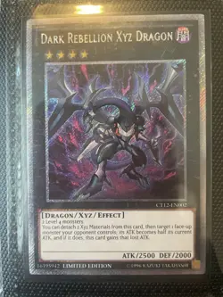 Yugioh - Dark Rebellion Xyz Dragon CT12-EN002 NM Limited Platinum Secret Rare - Image 2