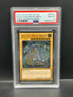 Yugioh PSA 8 NM-MT Blue-Eyes White Dragon YSKR-EN001 Ultimate Rare 1st Ed S#4278 - Image 1
