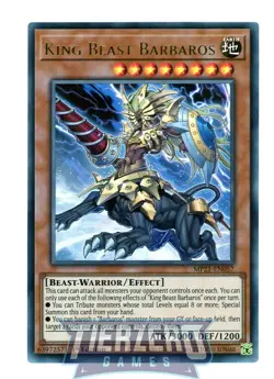 Yugioh King Beast Barbaros MP21-EN057 Ultra Rare 1st Edition - Image 1