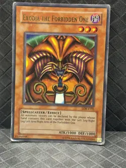 Yugioh Exodia the Forbidden One LOB-E101 Ultra Rare - Played Condition - Image 1