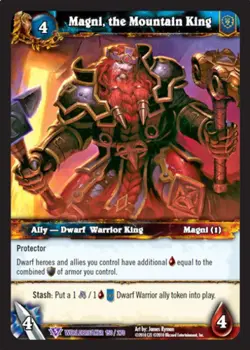 Light Play WoW TCG Magni, the Mountain King Worldbreaker World of Warcraft - Image 1