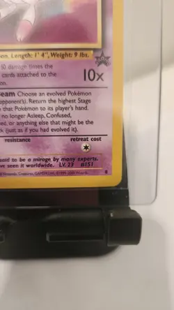 Mew 1995 Promo Pokemon Card #151 Black Star in Plastic Sleeve - Image 5