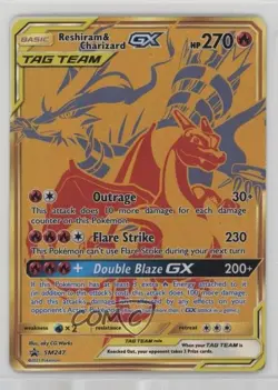 Reshiram & Charizard GX Pokemon Sun & Moon Black Star Promo #SM247 - Image 1