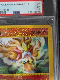 Pokemon Card 2003 PSA 5 ENTEI Jumbo Oversized Box Topper Holo 5/12 Aquapolis EX - Image 5