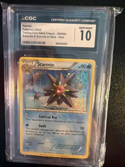 CGC GEM MINT 10 Starmie 005/034 Pokemon Trading Card Game Classic - CLB English - Image 1