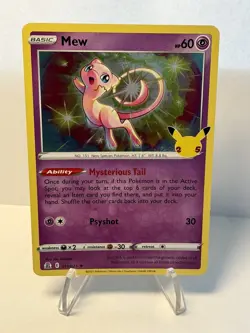 Mew Holo 11/25 Celebrations Pokemon TCG Single Card ENGLISH NM/LP - Image 1