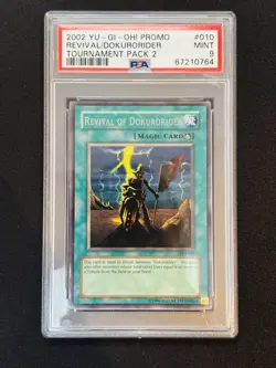 2002 Yu-Gi-Oh Promo Revival Dokurider TP2-010 Tournament Pack 2 Card Rare PSA 9 - Image 1