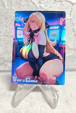 Cynthia Trading Card Waifu Goddess Story Anime Girl holo Karte Manga Full Art - Image 1