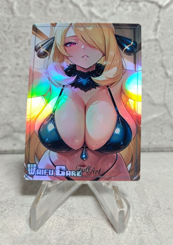 Cynthia Trading Card Waifu Goddess Story Anime Girl holo Karte Manga Full Art - Image 1