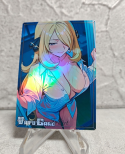 Cynthia Trading Card Waifu Goddess Story Anime Girl holo Karte Manga Full Art - Image 1