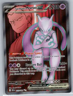 Team Rocket's Mewtwo ex 213/182 SV10: Destined Rivals - Pokemon Card - NM - Image 1