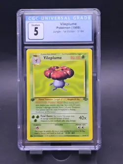 1999 Pokemon Vileplume Non-Holo 31/64 1st Edition Jungle - CGC 5 Excellent - Image 1