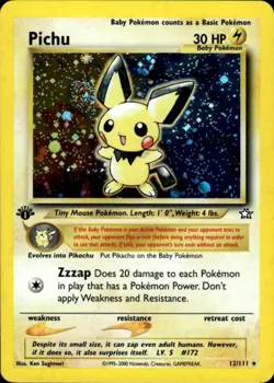 Pokemon Pichu 12/111 Neo Genesis Holo Rare 1st Edition Lightly Played - Image 1