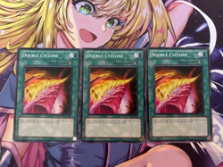 Yugioh 3x Double Cyclone DP10-EN022 Duelist Pack 10: Yusei 3 Common 1st Ed LP - Image 1