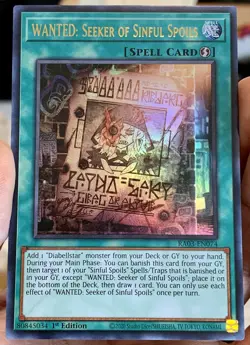 Yugioh Wanted Seeker of Sinful Spoils RA03-EN074 Ultra Rare 1st NM w/Tracking - Image 2