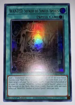 Yugioh Wanted Seeker of Sinful Spoils RA03-EN074 Ultra Rare 1st NM w/Tracking - Image 3
