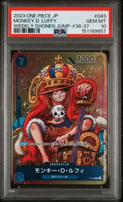 2023 ONE PIECE JPN PROMOS WEEKLY SHONEN JUMP-ISSUE 36-37 MONKEY D. LUFFY PSA 10 - Image 1