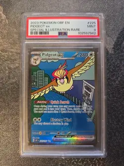 Pokemon PSA 9 MINT Pidgeot ex 225/197 Obsidian Flames Illustration FA Holo #8049 - Image 1