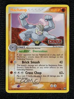 Machamp Reverse Foil Pokemon EX Power Keepers #11 2007 - Image 1