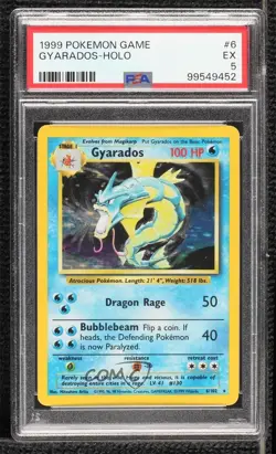 Gyarados Holo Pokemon Base Set PSA 5 1999 - Image 1