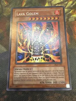 YuGiOh • Lava Golem • PGD-107 • Secret Rare Reverse Foil Error Holo Bleed • NM - Image 1