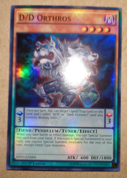 YUGIOH D/D ORTHROS SUPER RARE SDPD-EN004 1ST EDITION - Image 1