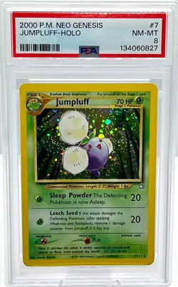 2000 Pokemon Neo Genesis Jumpluff Holo #7 PSA 8 NM-MT WOTC - Image 1