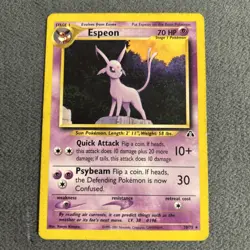Pokemon TCG - Espeon 👁 20/75 Neo Discovery 🛕 Non Holo Rare WOTC Card LP - Image 1