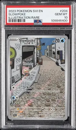 2023 POKEMON SVI EN-SCARLET & VIOLET ILLUSTRATION RARE #204 SLOWPOKE PSA 10 - Image 1