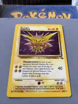 Pokemon Tcg Zapdos Base Fossil Set Wotc Rare Holo 15/62 Played - Image 4