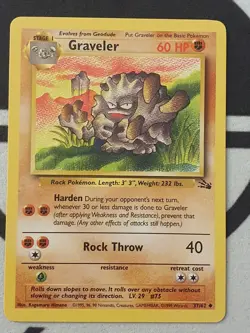 Pokemon Karte Georok 37/62 Fossil Set Pokemon Original TCG 1999 Vintage - Image 2