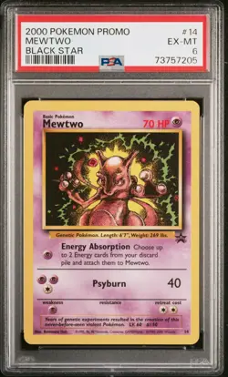 Pokemon TCG Mewtwo Video Promo #14 Pokemon Regular Black star promo PSA 6 EX-MT - Image 1