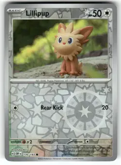 POKEMON LILLIPUP 170/197 COMMON OBSIDIAN FLAMES REVERSE HOLO NM - Image 1