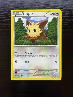 Lillipup (80) 80/114 Black and White Common Normal Pokemon TCG LP - Image 1