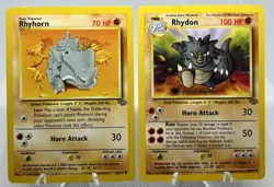 Rhyhorn 61/64 & Rhydon 45/64 Jungle Set Pokemon NM - Image 1