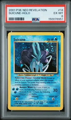 2001 Pokemon Neo Revelation #14 Suicune-Holo PSA 6 - Image 1