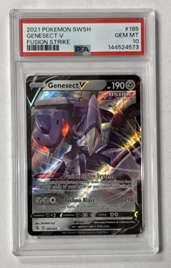 2021 POKEMON SWORD & SHIELD FUSION STRIKE #185 GENESECT V PSA 10 GEM MT - Image 1