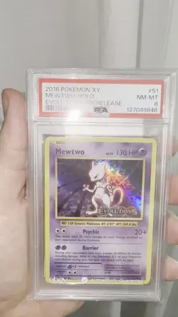 PSA 8 2016 Pokemon XY Mewtwo Holo Evolutions Prerelease | EBay Authenticated - Image 2