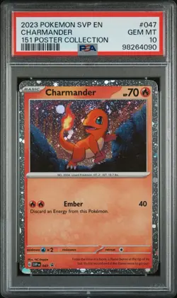 Pokemon TCG Charmander Scarlet & Violet 151 Poster Collection PROMO #047 PSA 10 - Image 1